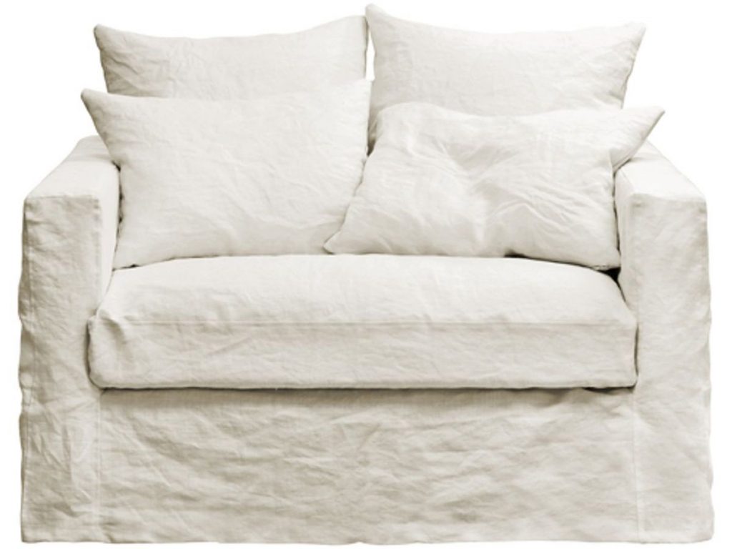 fauteuil xl en lin lavé blanc