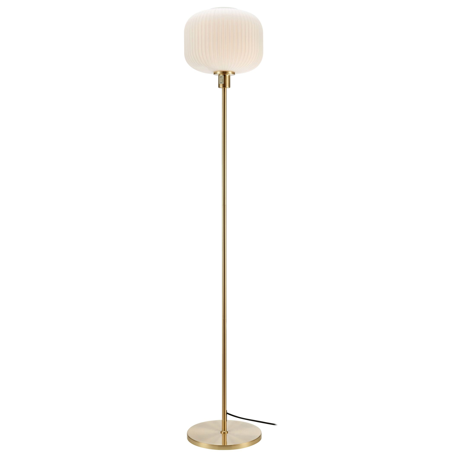 lampadaire laiton et opaline striée