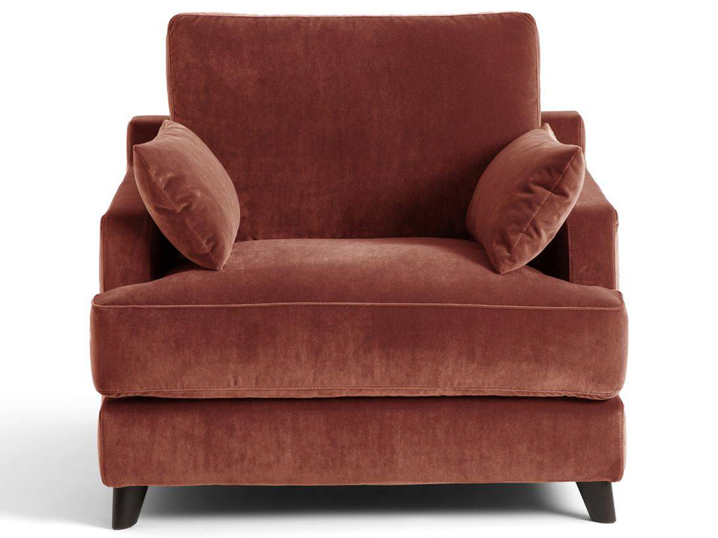 fauteuil en velours terracotta