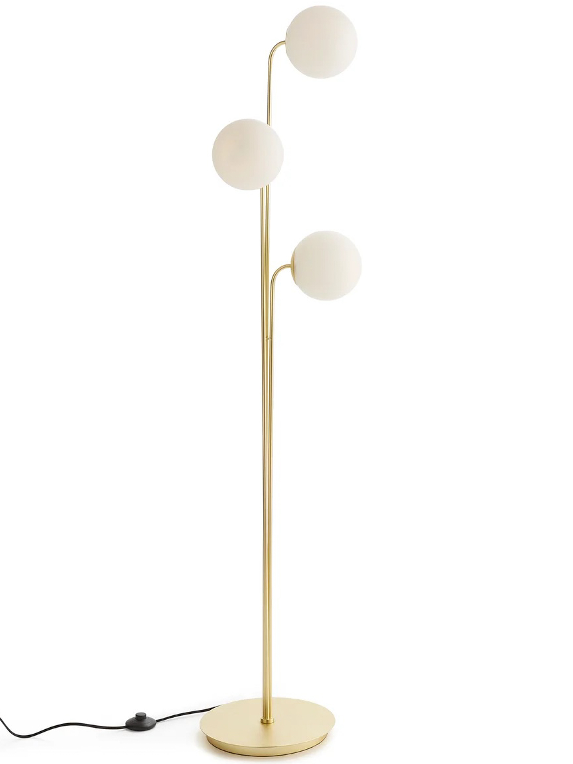 lampadaire en laiton et opaline