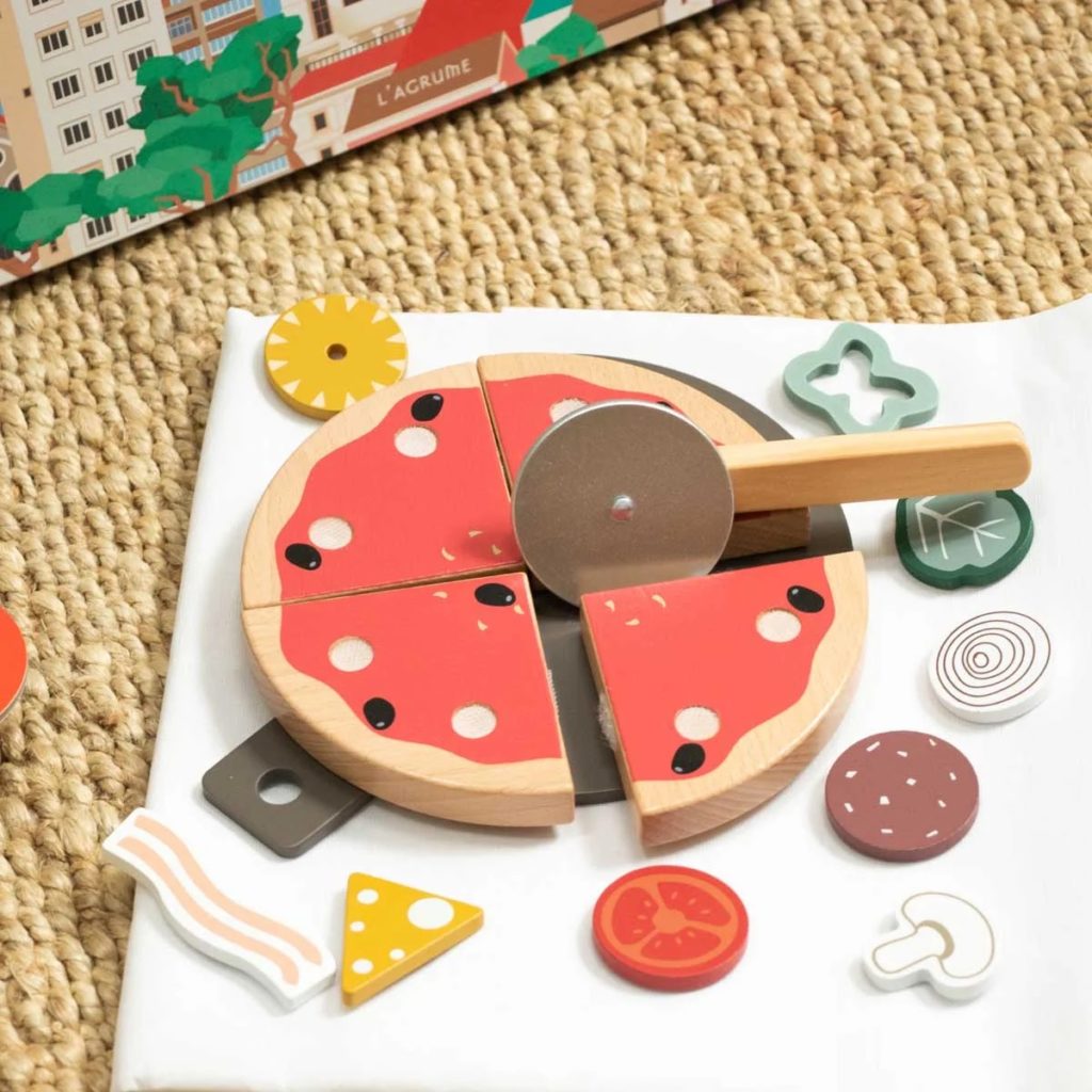 pizza en bois jouet