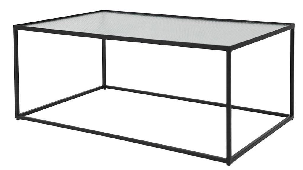 table basse métal noir et verre