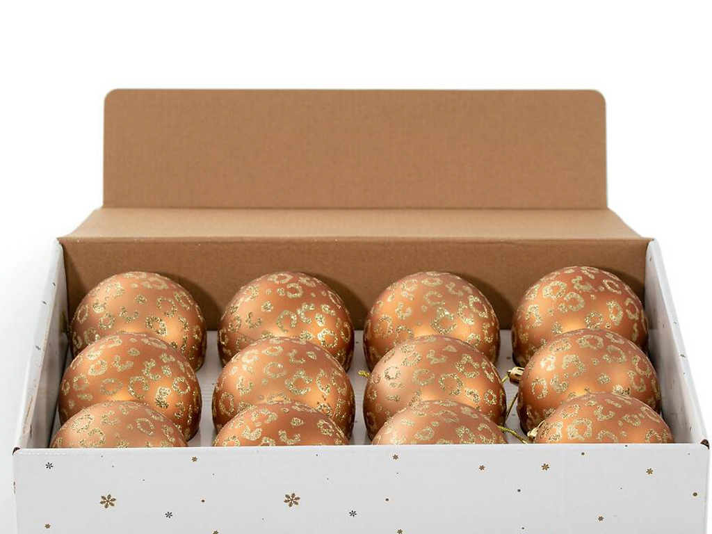 boules de Noël léopard terracotta