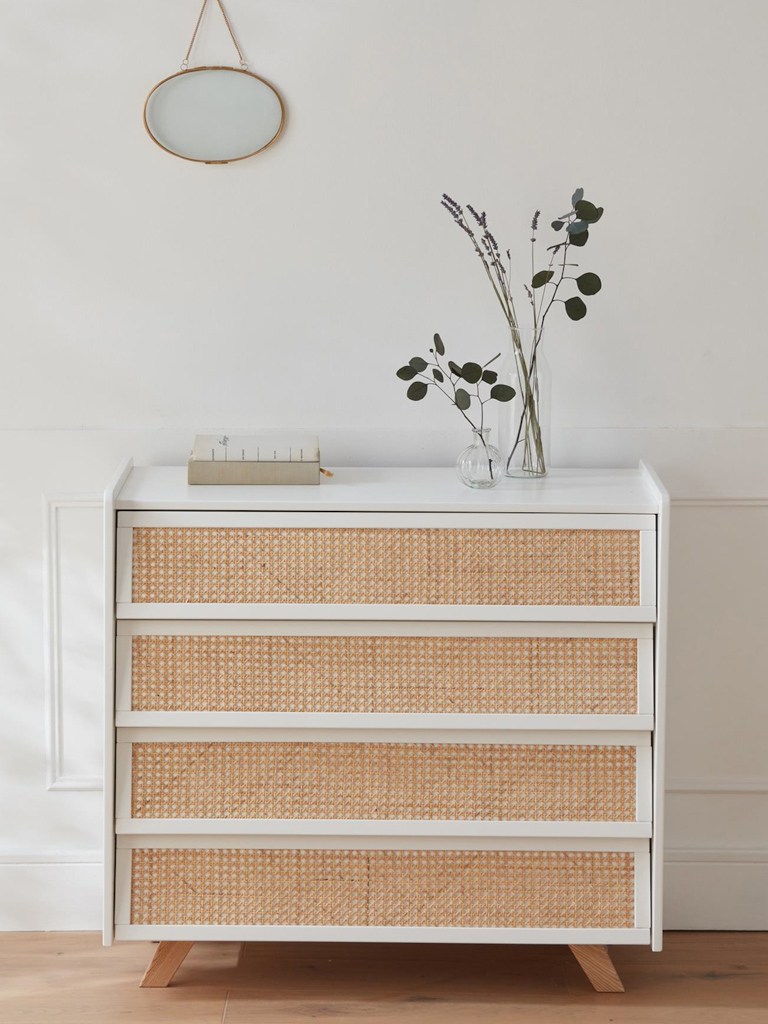 commode cannage blanche