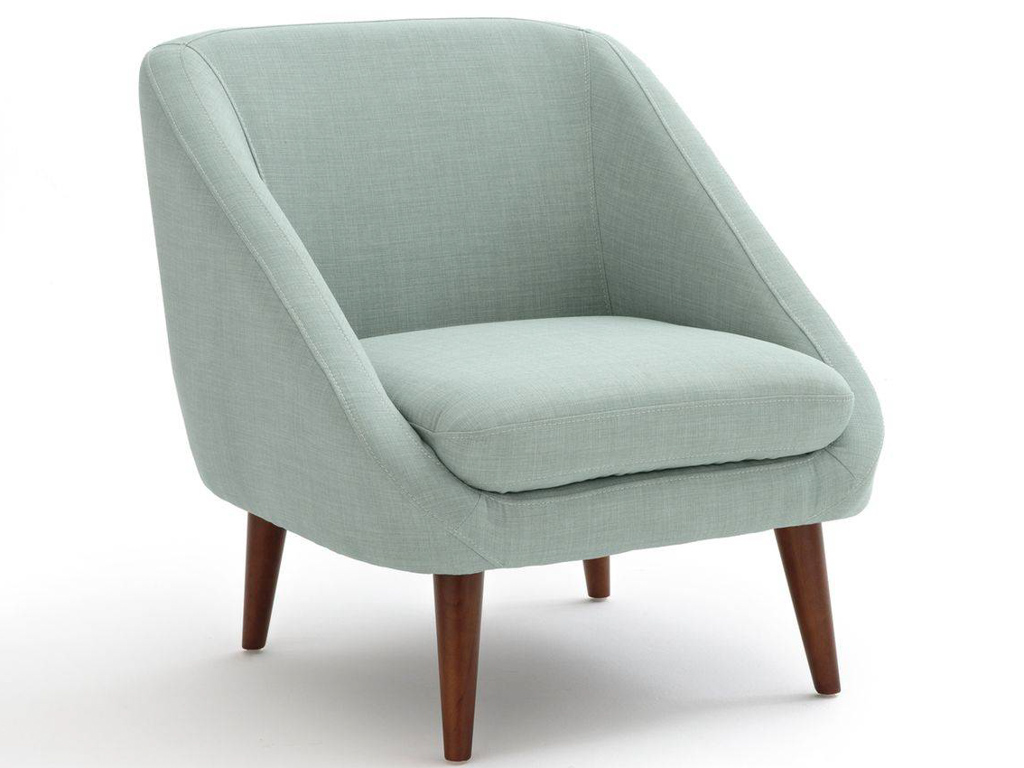 fauteuil en tissu céladon