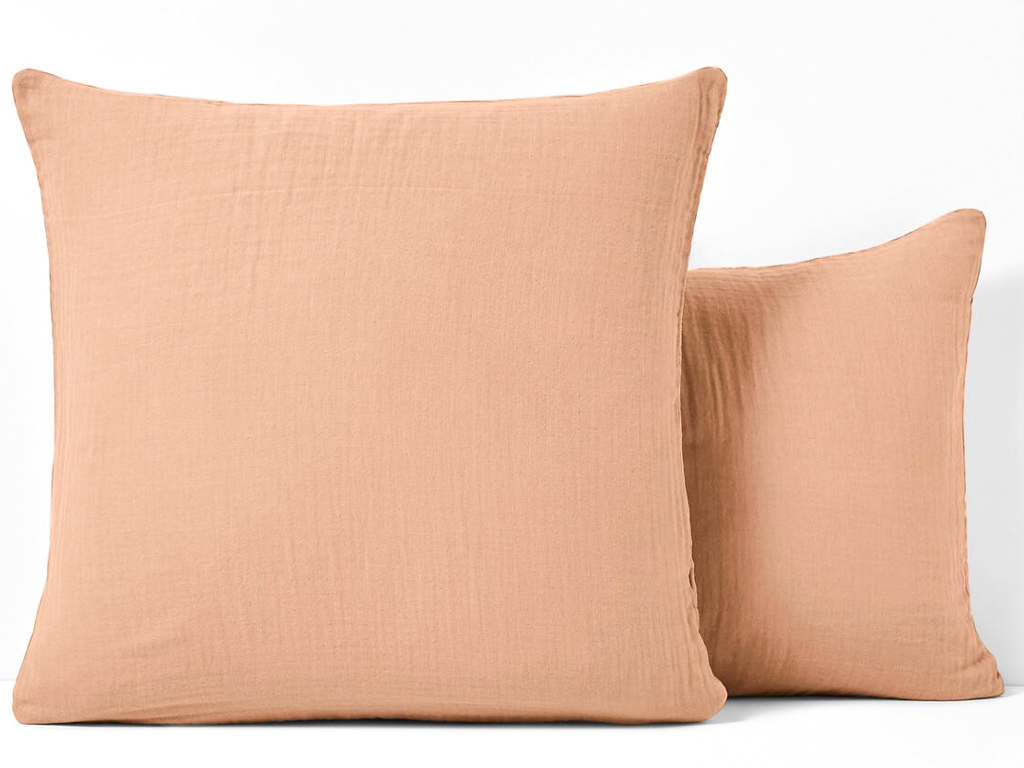 taie d'oreiller gaze de coton terracotta