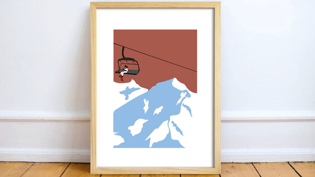 affiche montagne vintage