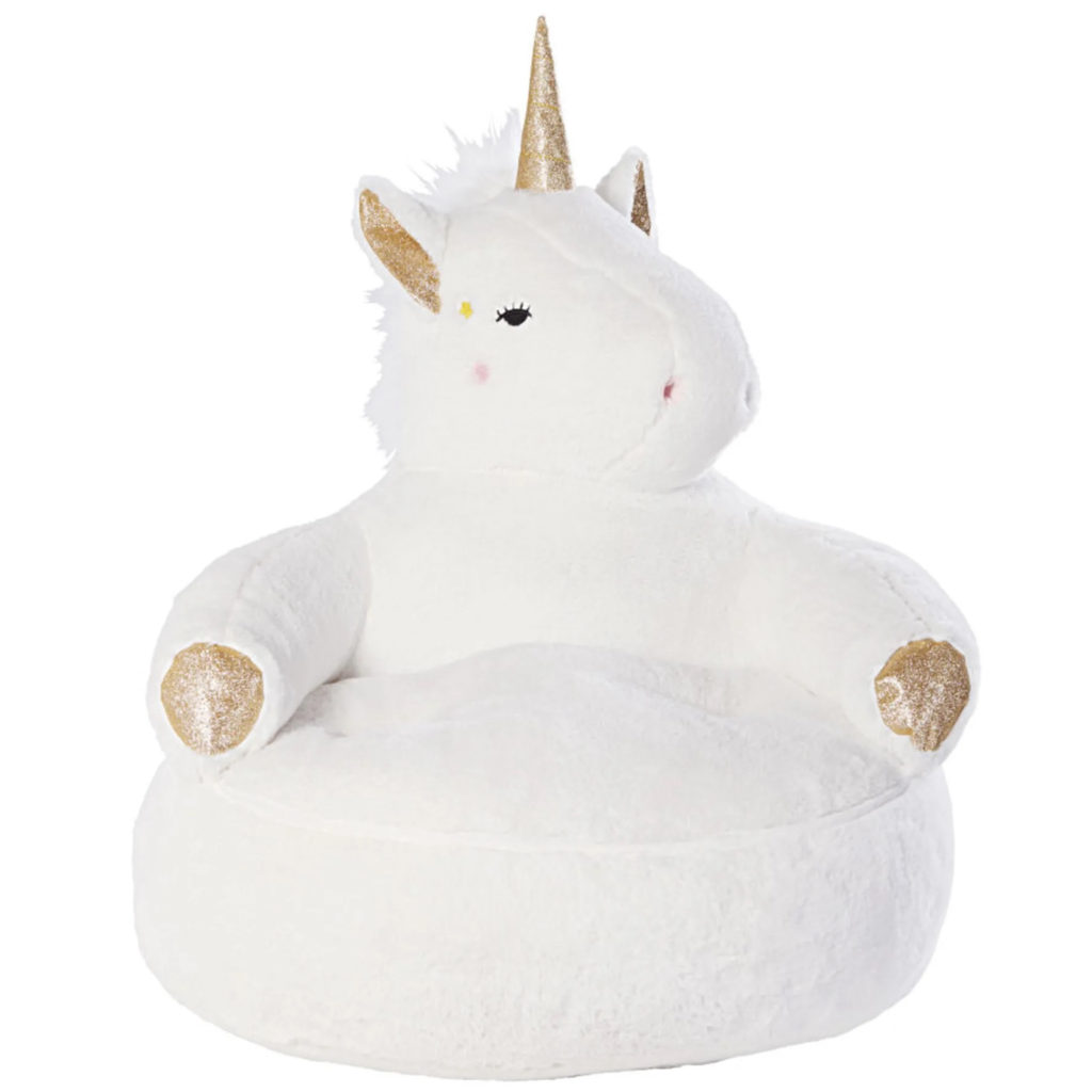 pouf en forme de licorne