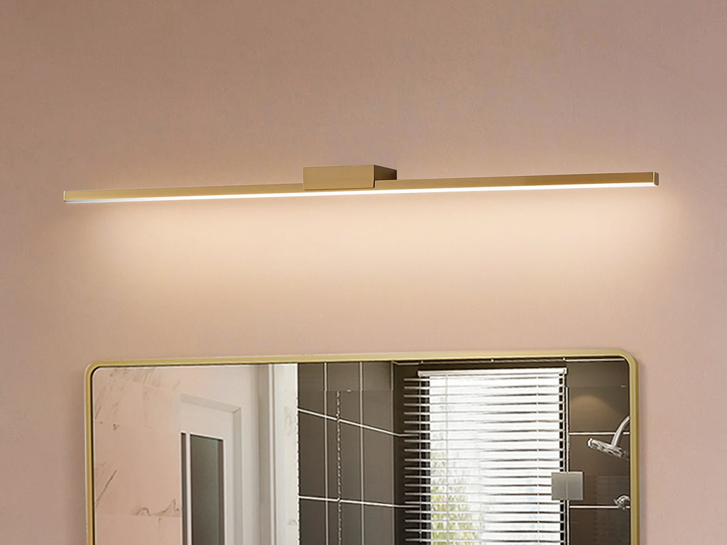 applique salle de bain longue en laiton