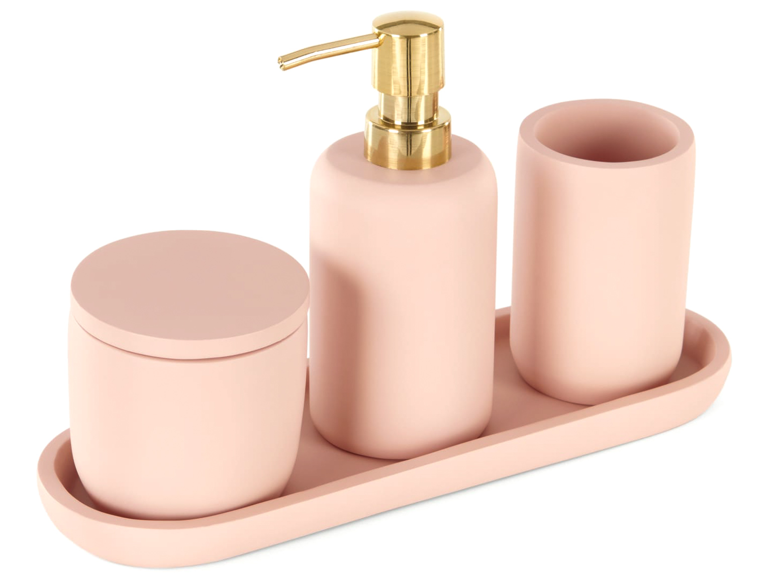 accessoires de salle de bain rose