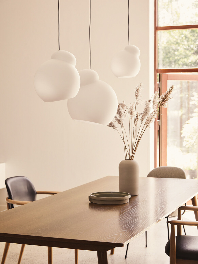 suspension design en verre opaline