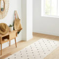 tapis d'entrée blanc à pois
