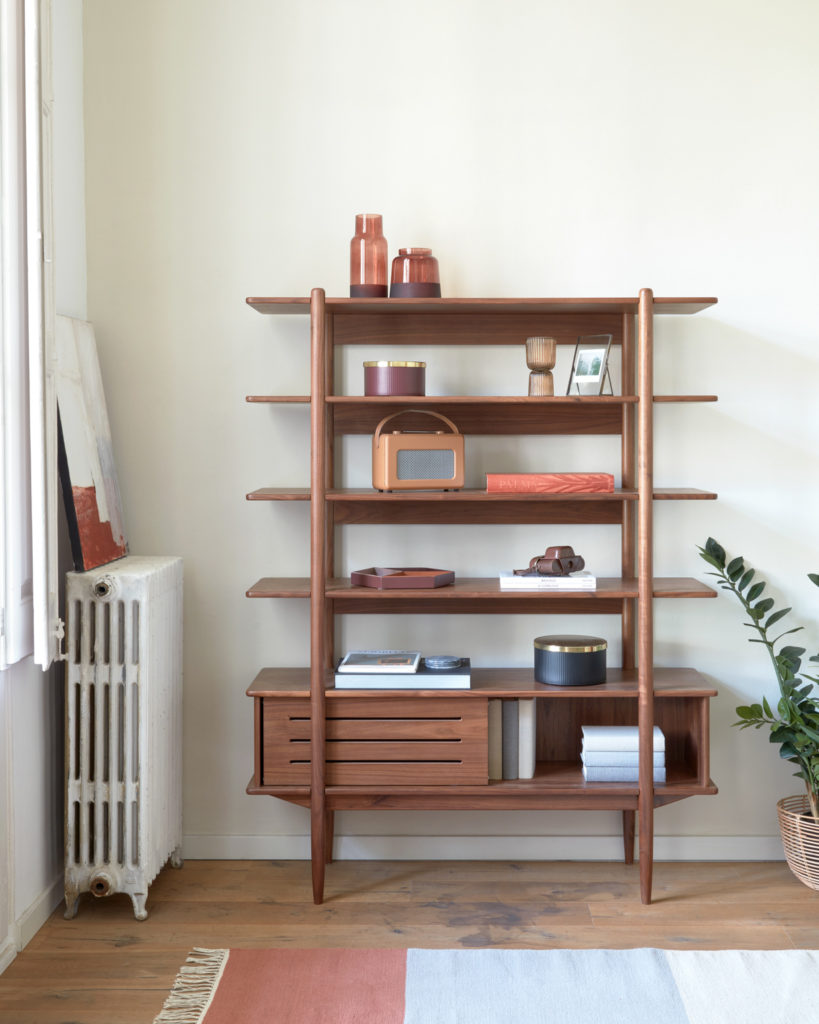 bibliothèque en bois années 50es