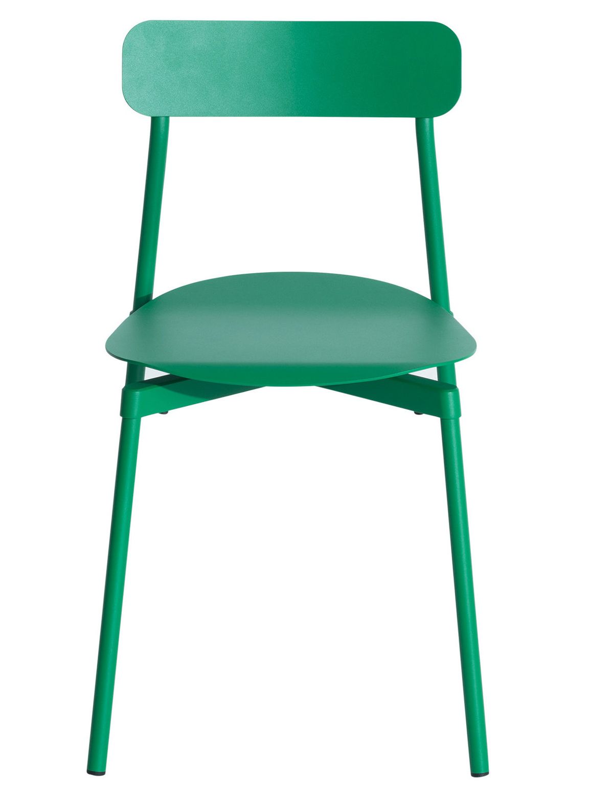 chaise en métal vert émeraude