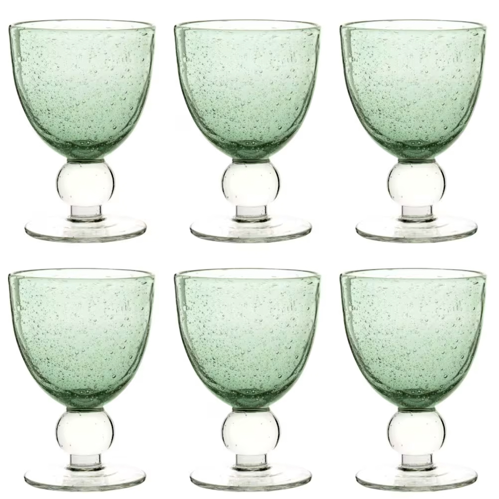 verres à bulles vert clair