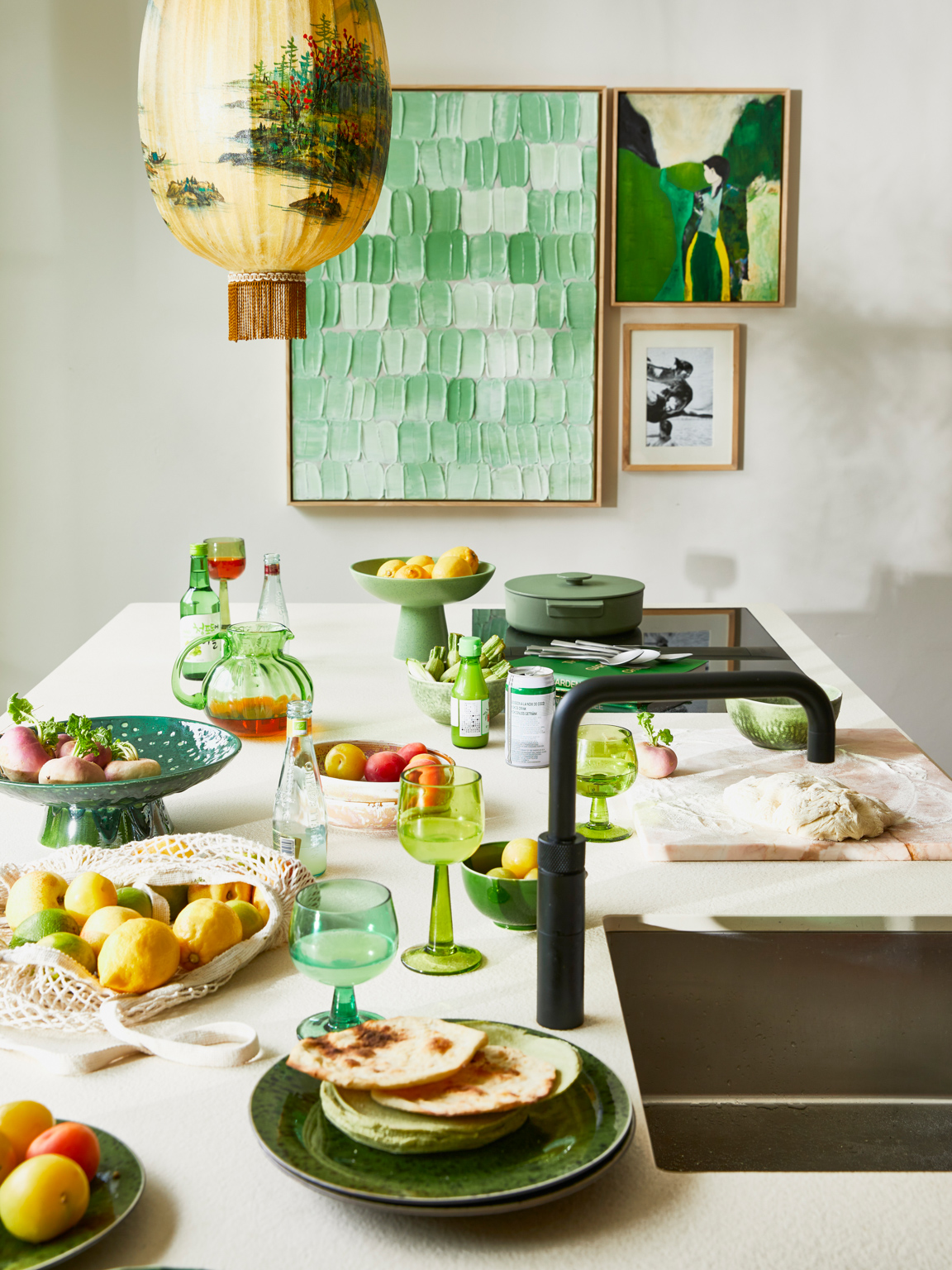 déco vert émeraude table