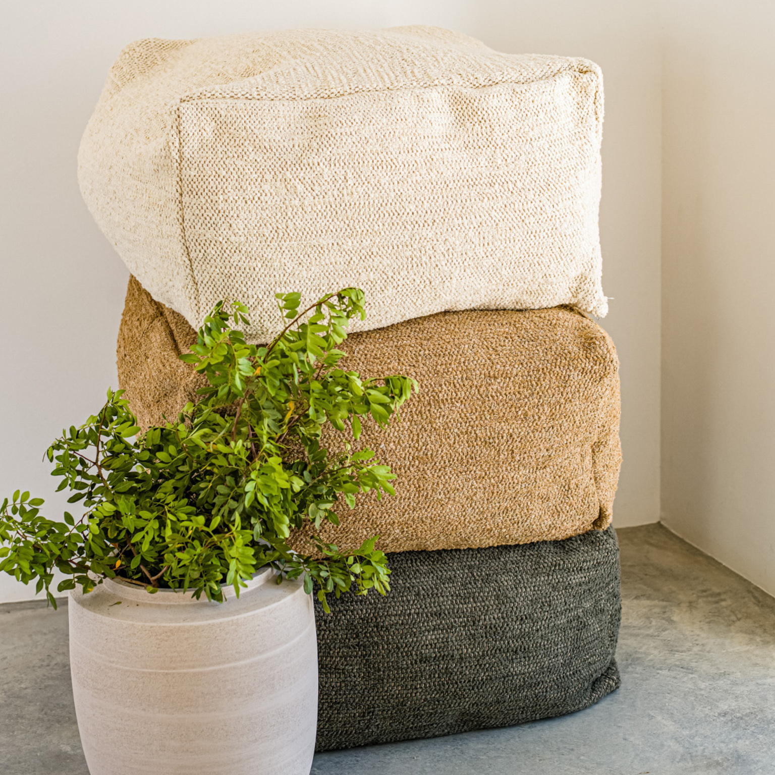 pouf en coton recyclé