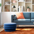 déco bleu et terracotta salon