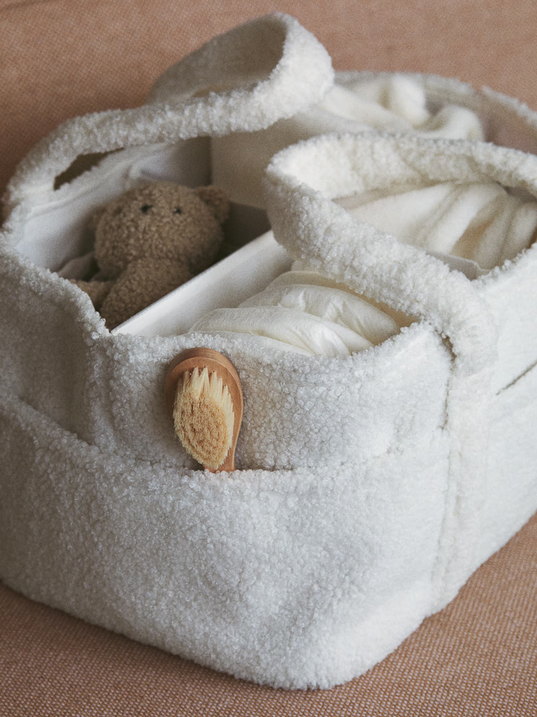 sac à langer tissu bouclettes