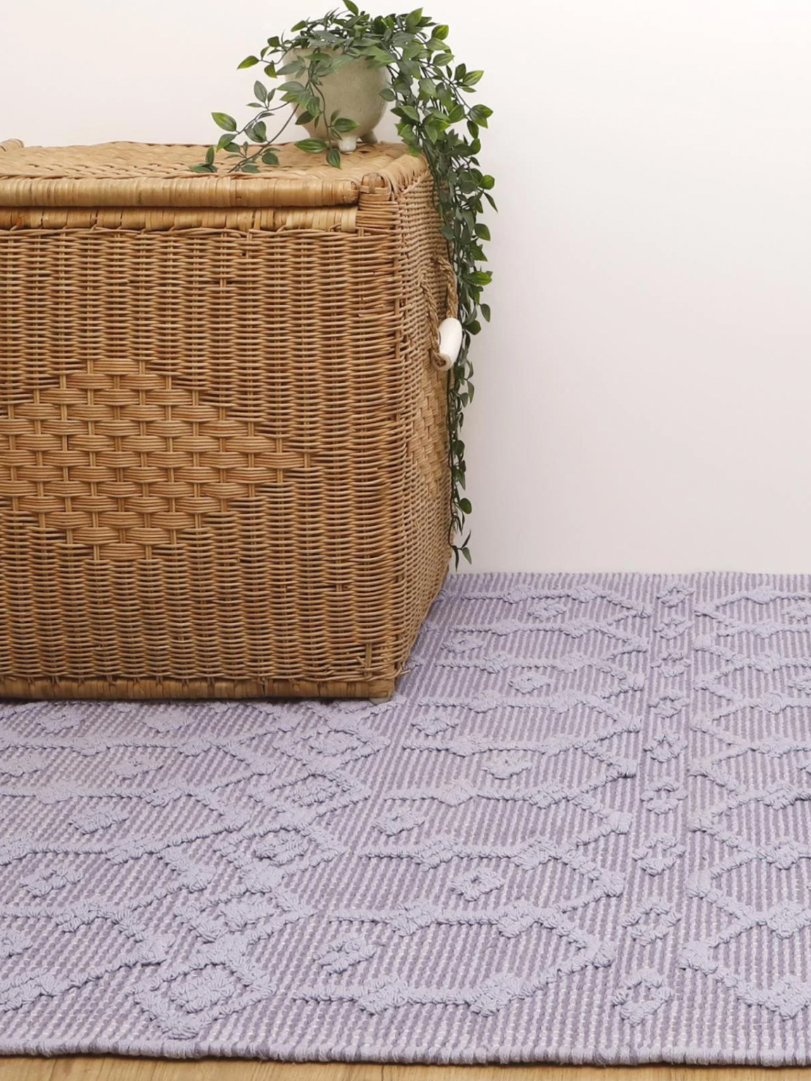 tapis en coton lilas