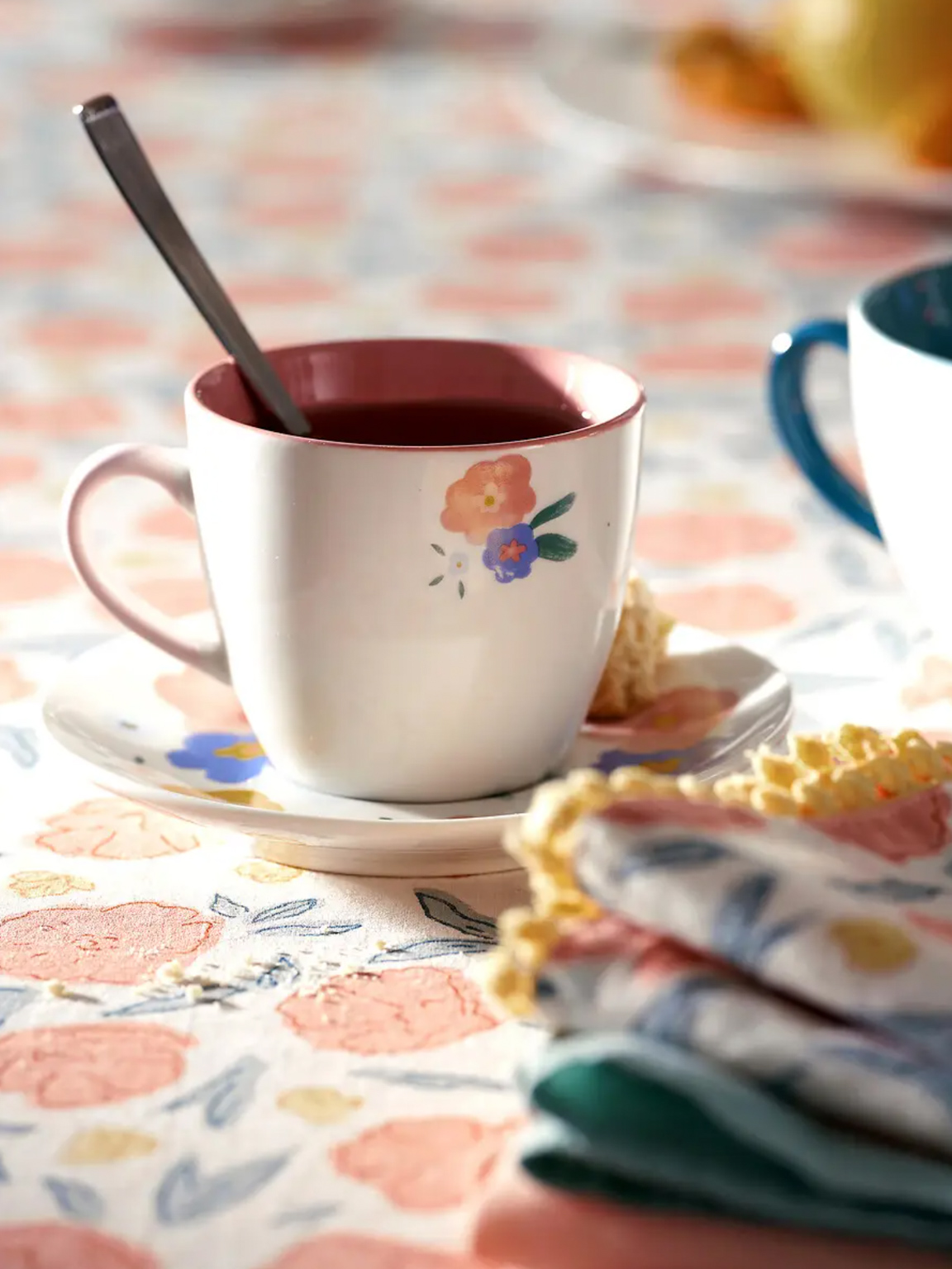 tasse à café fleurie