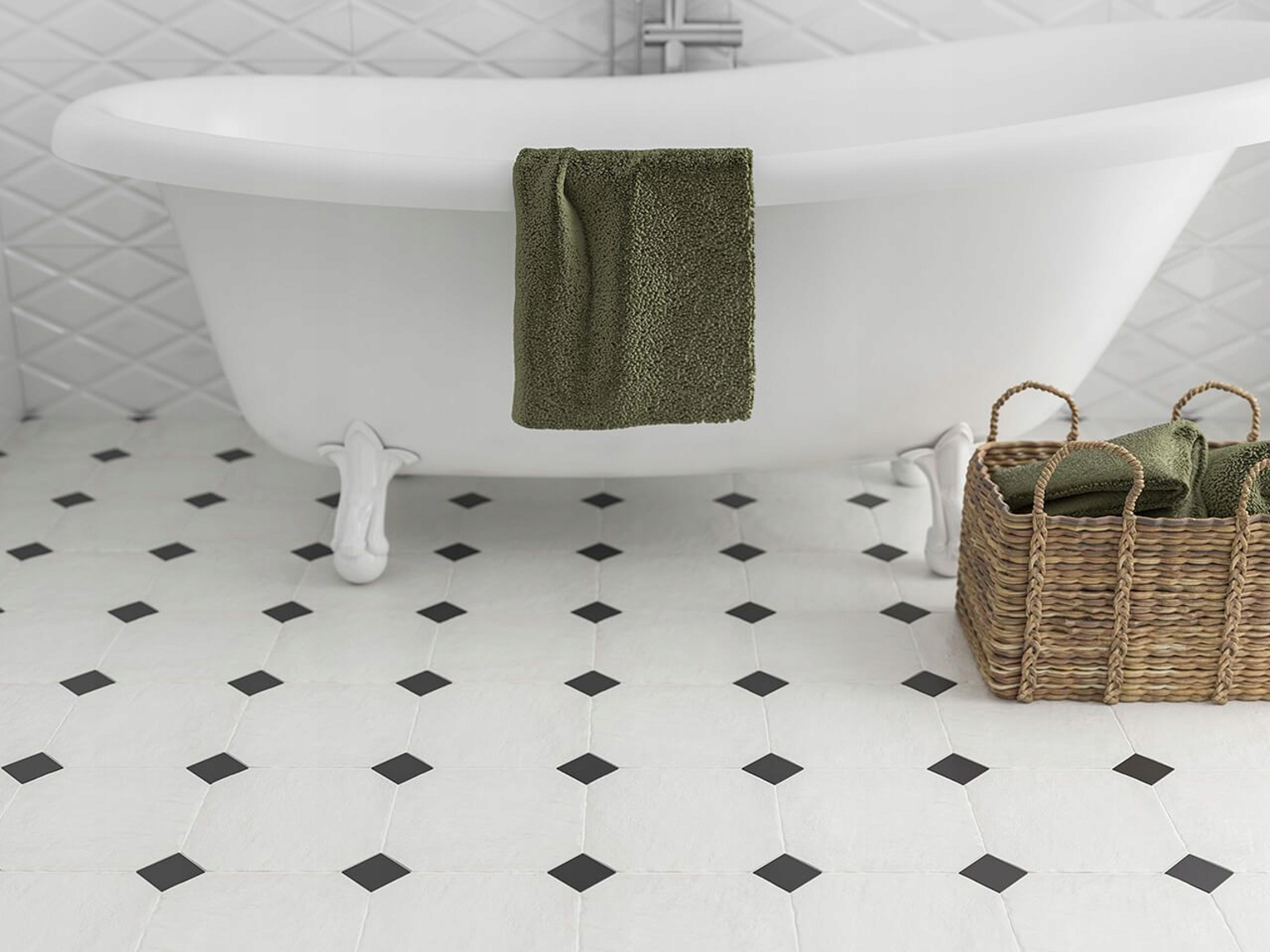 carrelage salle de bain rétro