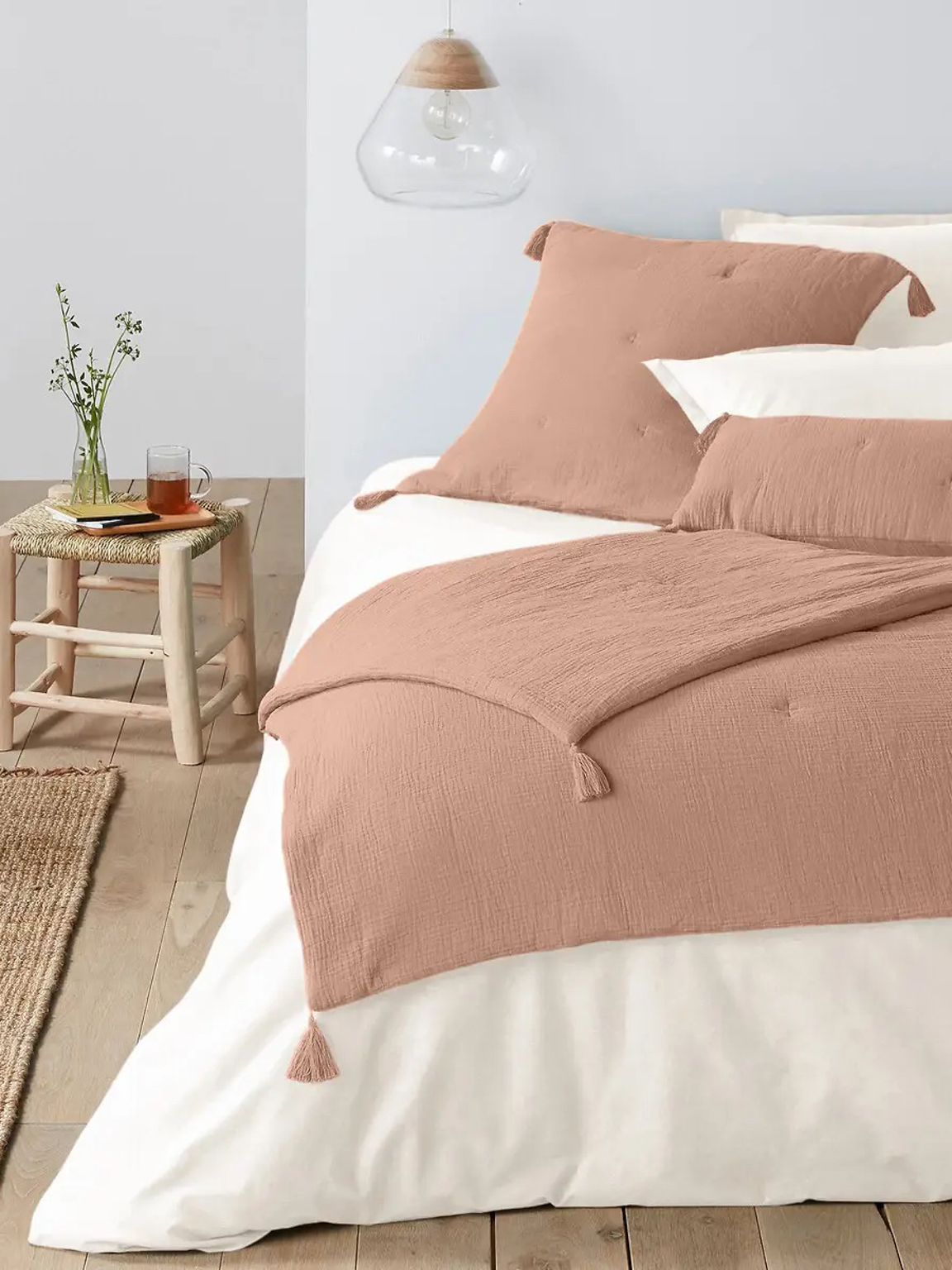 linge de lit rose nude