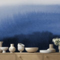 papier peint indigo aquarelle