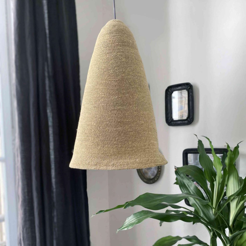 suspension cloche en fibres tressées