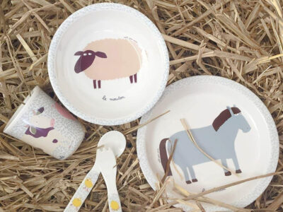 set de vaisselle pour bébé animaux de la ferme