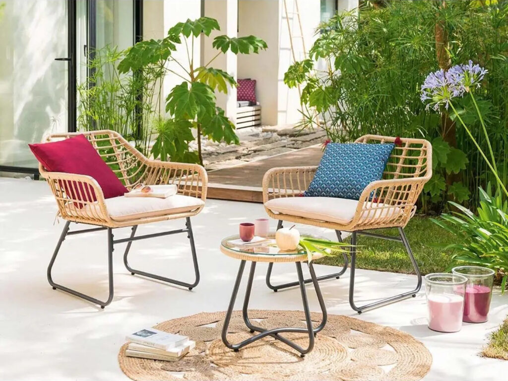 salon de jardin imitation rotin