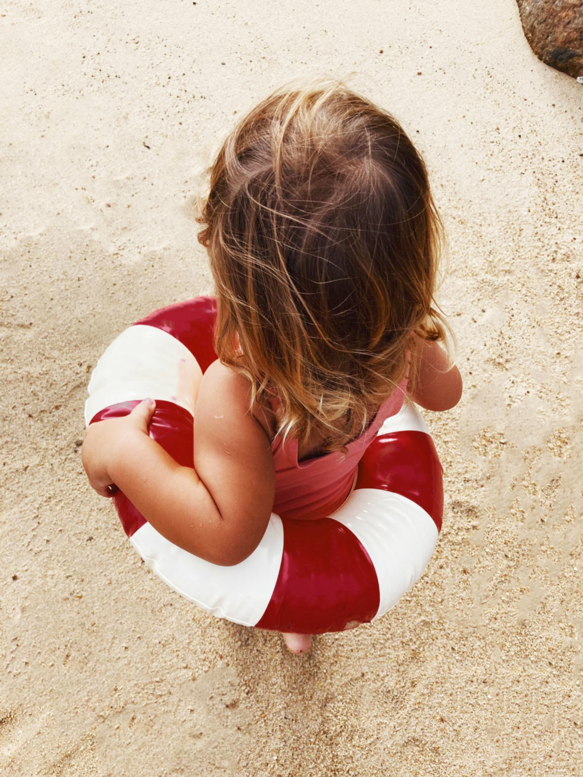 bouée enfant rayée blanc rouge