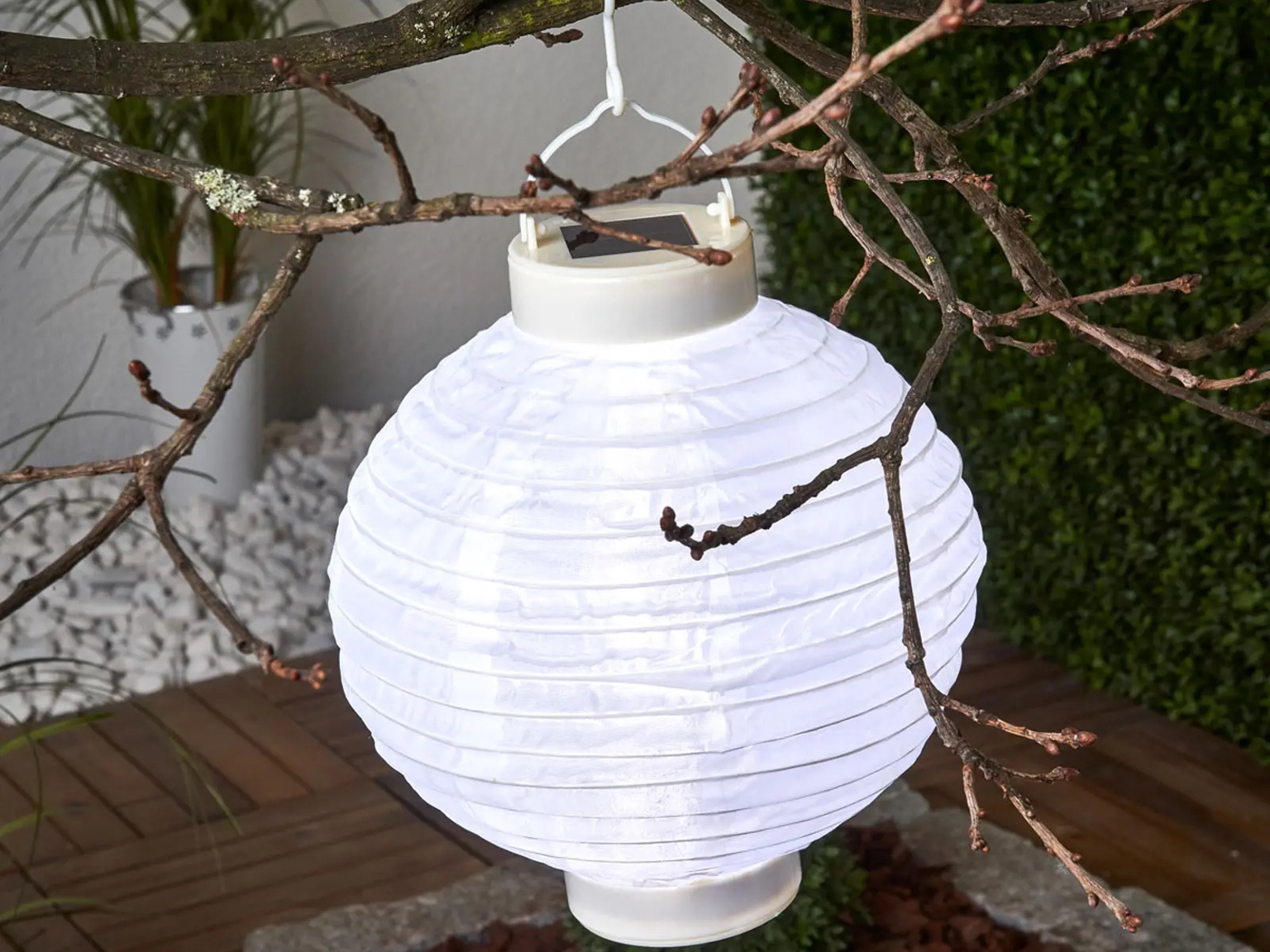 lampion solaire blanc