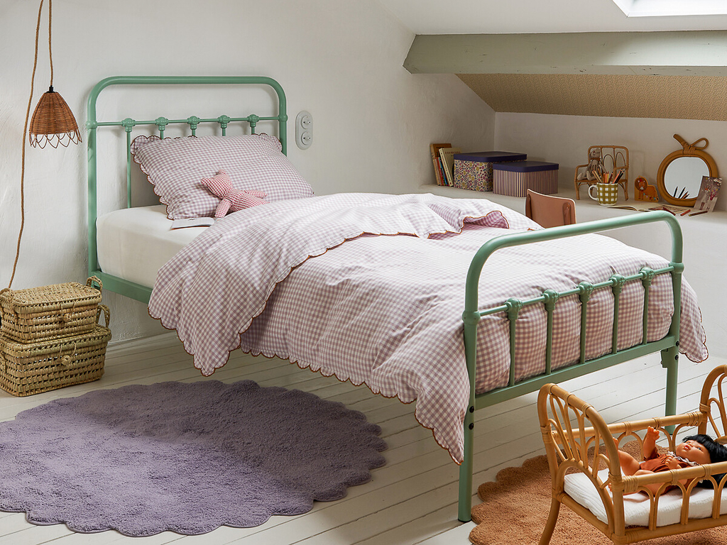 lit enfant métallique vintage vert