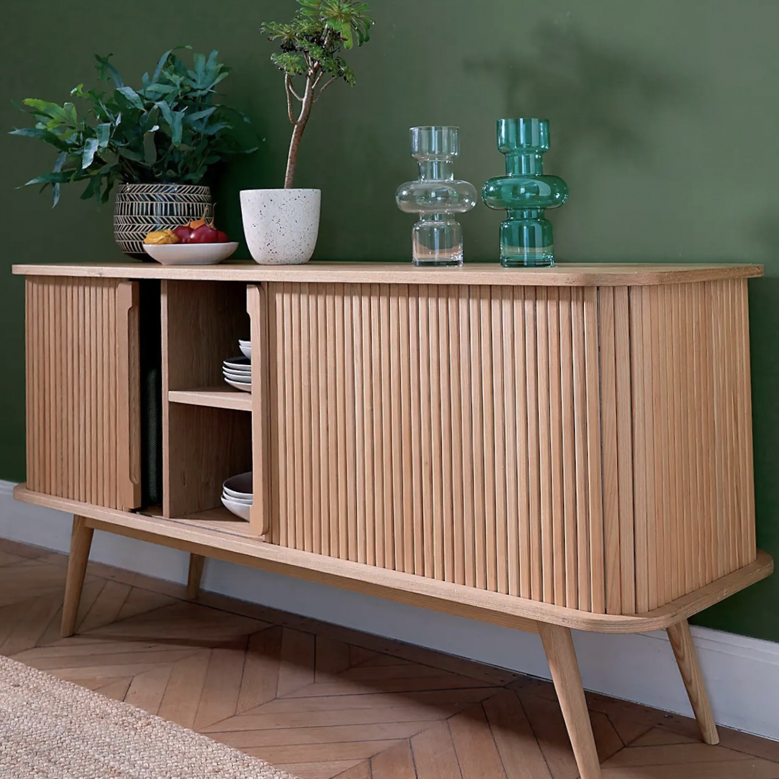 buffet en bois volets coulissants