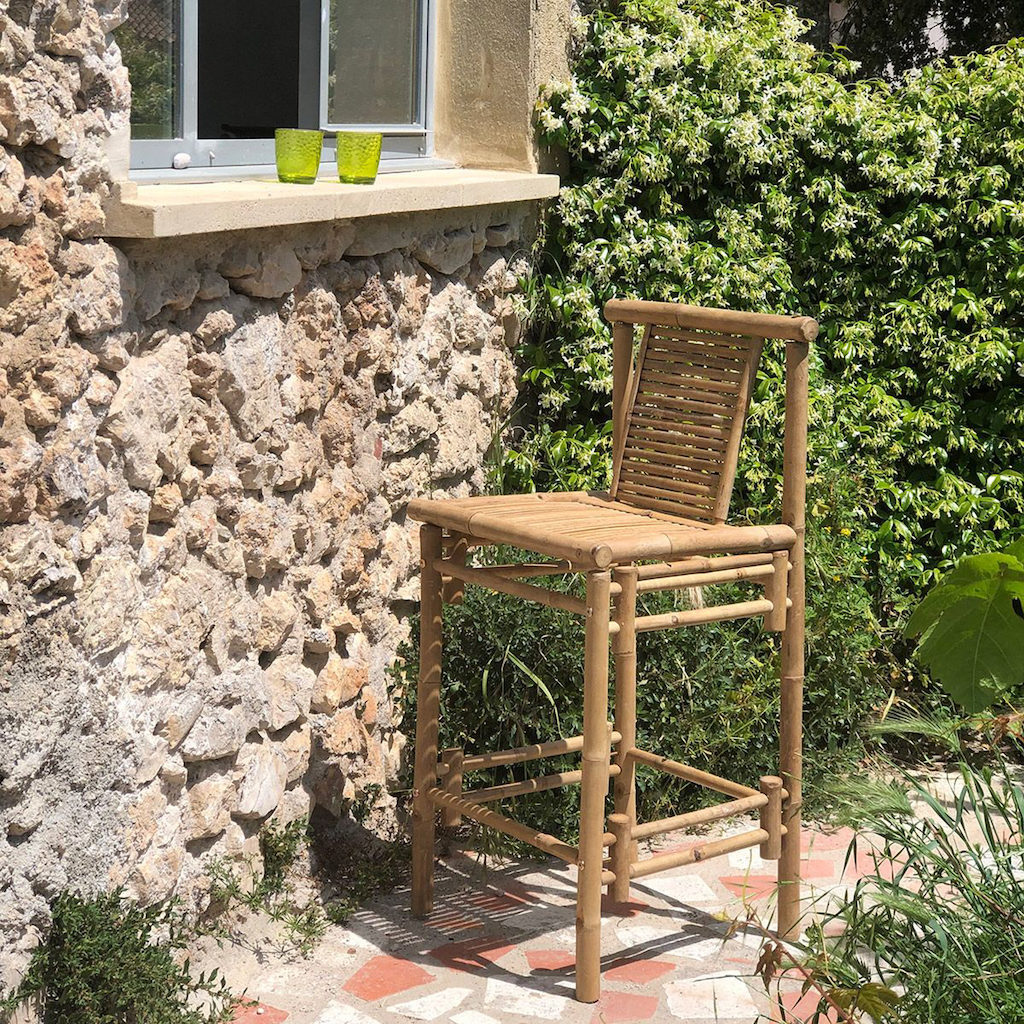 chaise de bar en bambou