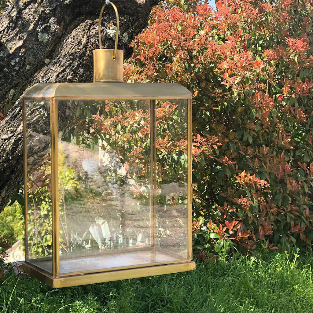 lanterne en verre et laiton
