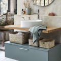 meuble de salle de bain vert sauge