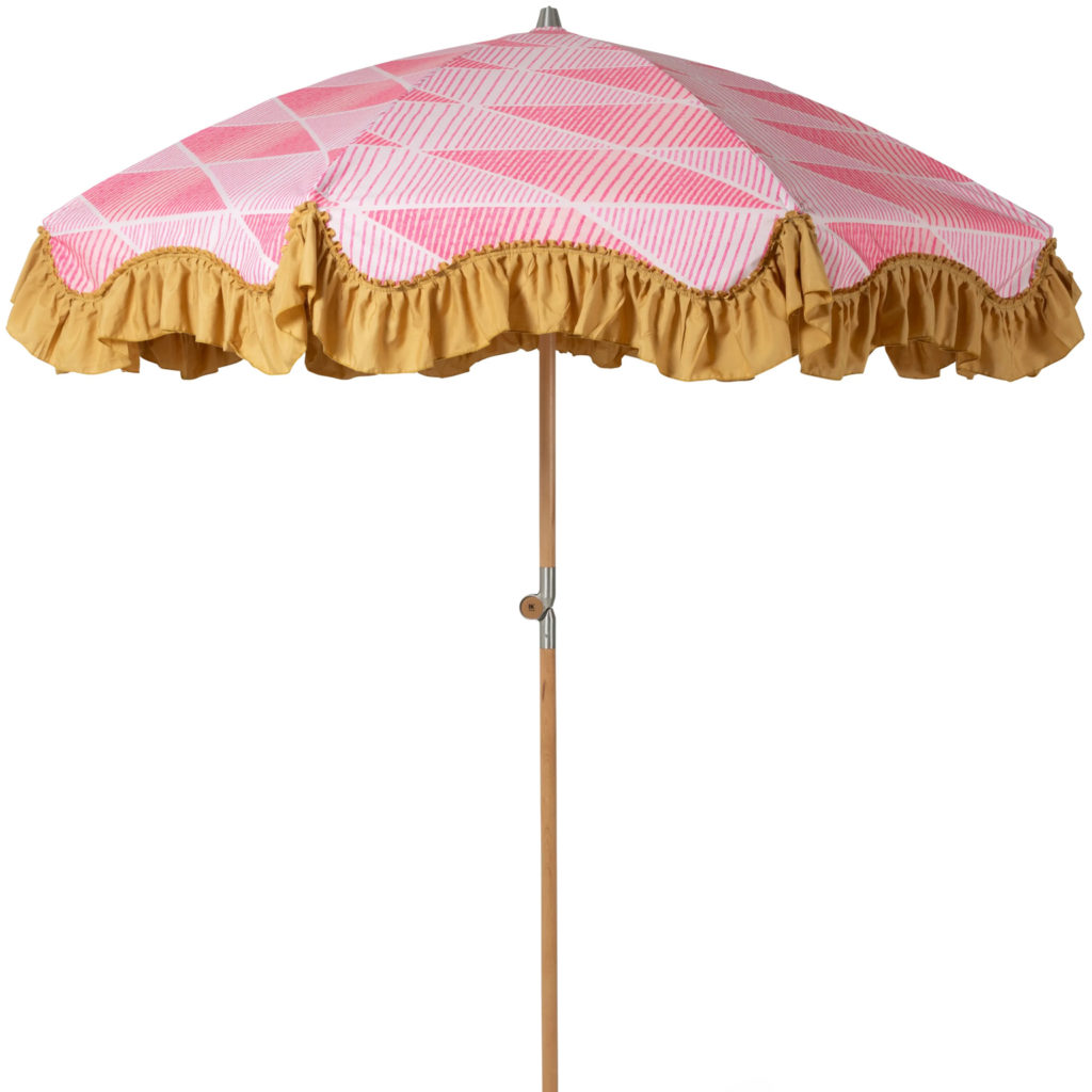 parasol à franges jaune rose