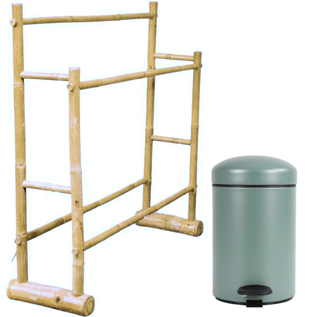 poubelle de salle de bain vert sauge