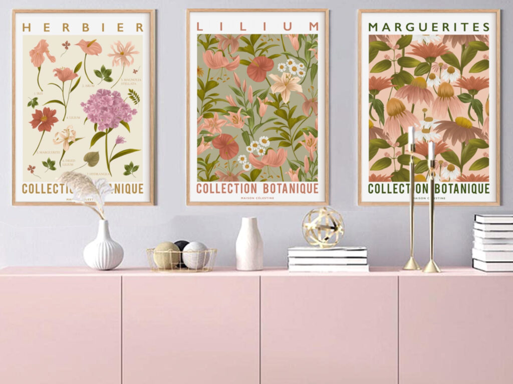 affiche fleurs vintage 