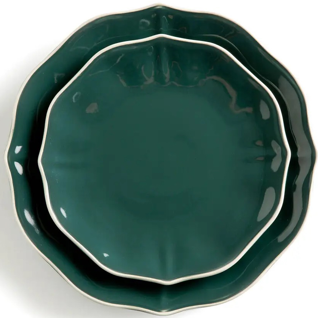 assiette festonnée verte