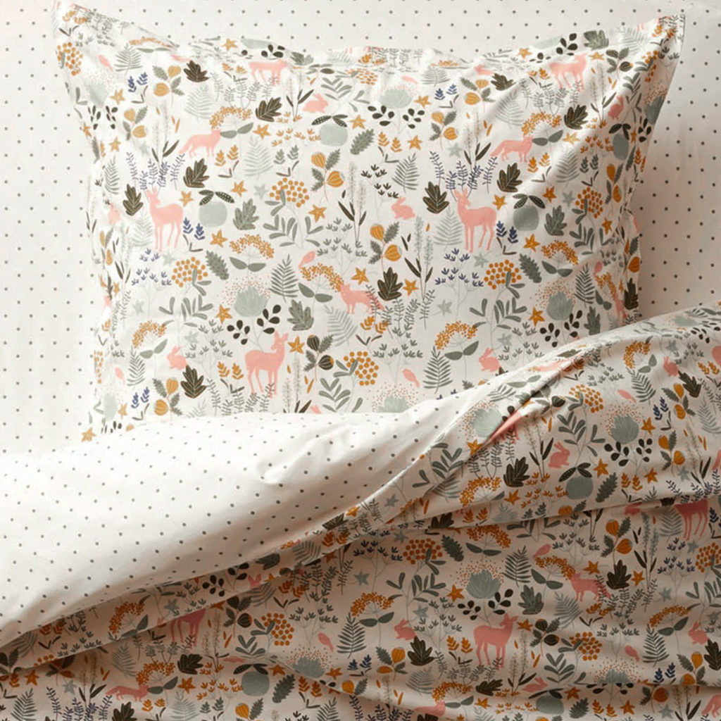 linge de lit enfant fleuri