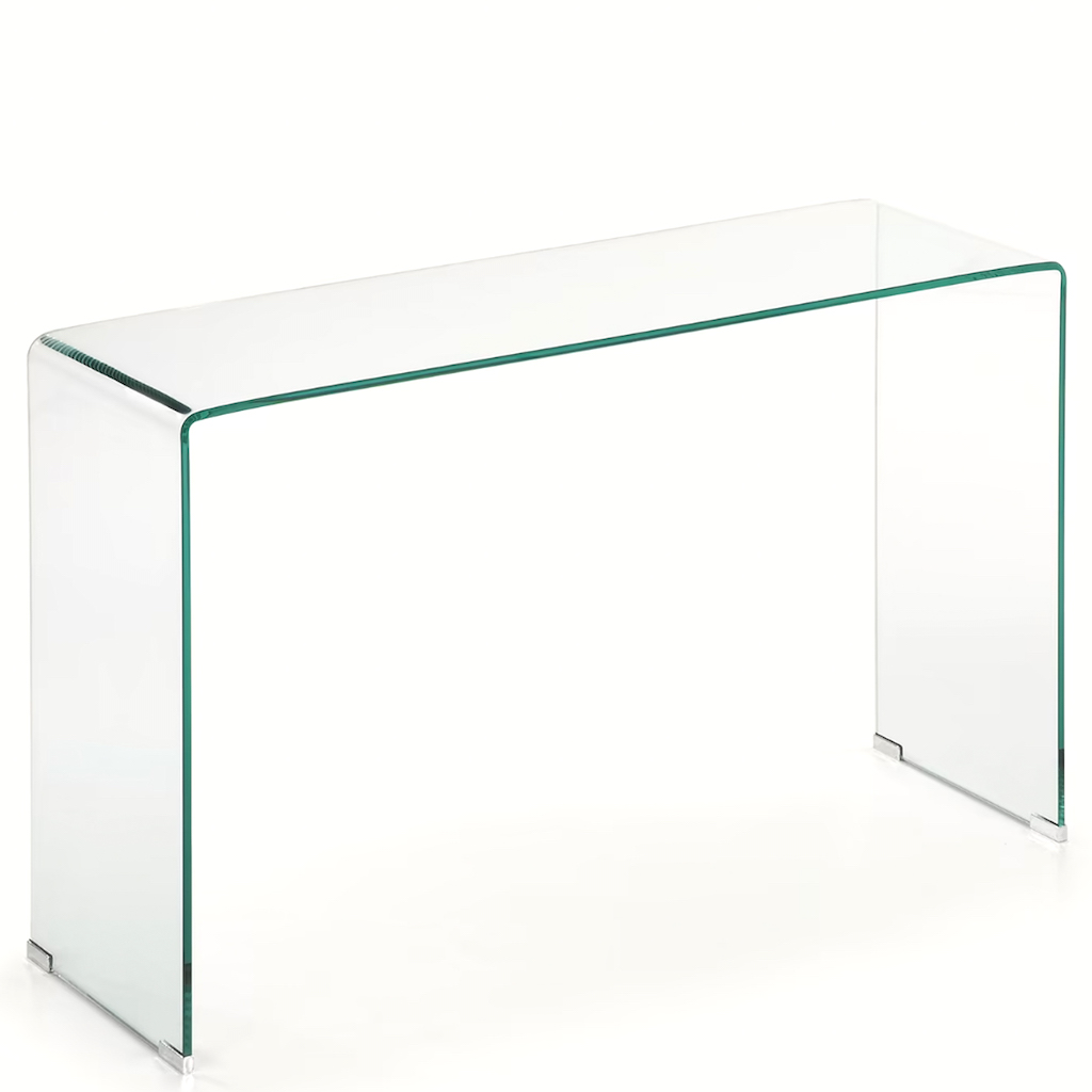 console en verre transparent