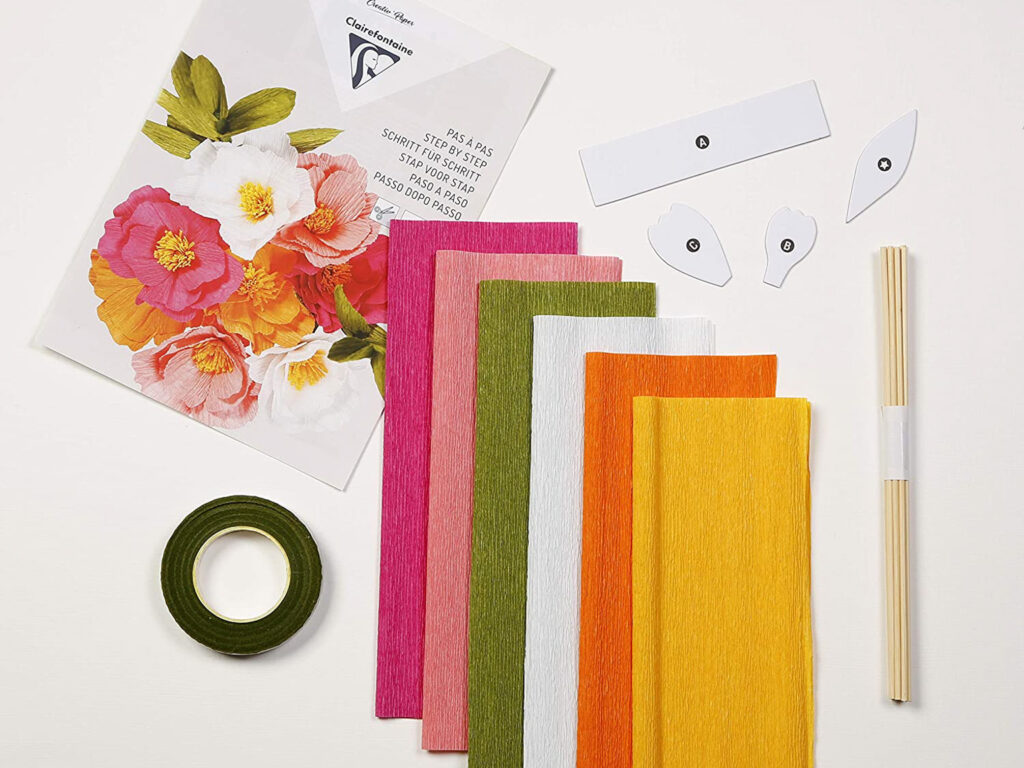 kit fleurs en papier crépon DIY