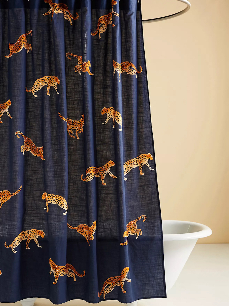 rideau de douche motif léopard