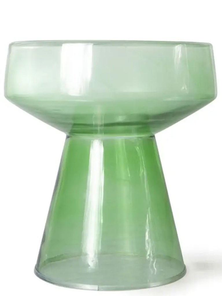table d'appoint en verre vert