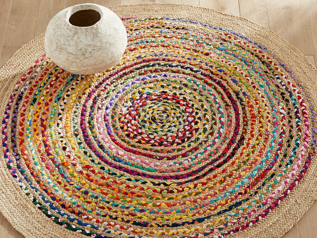 tapis rond multicolore