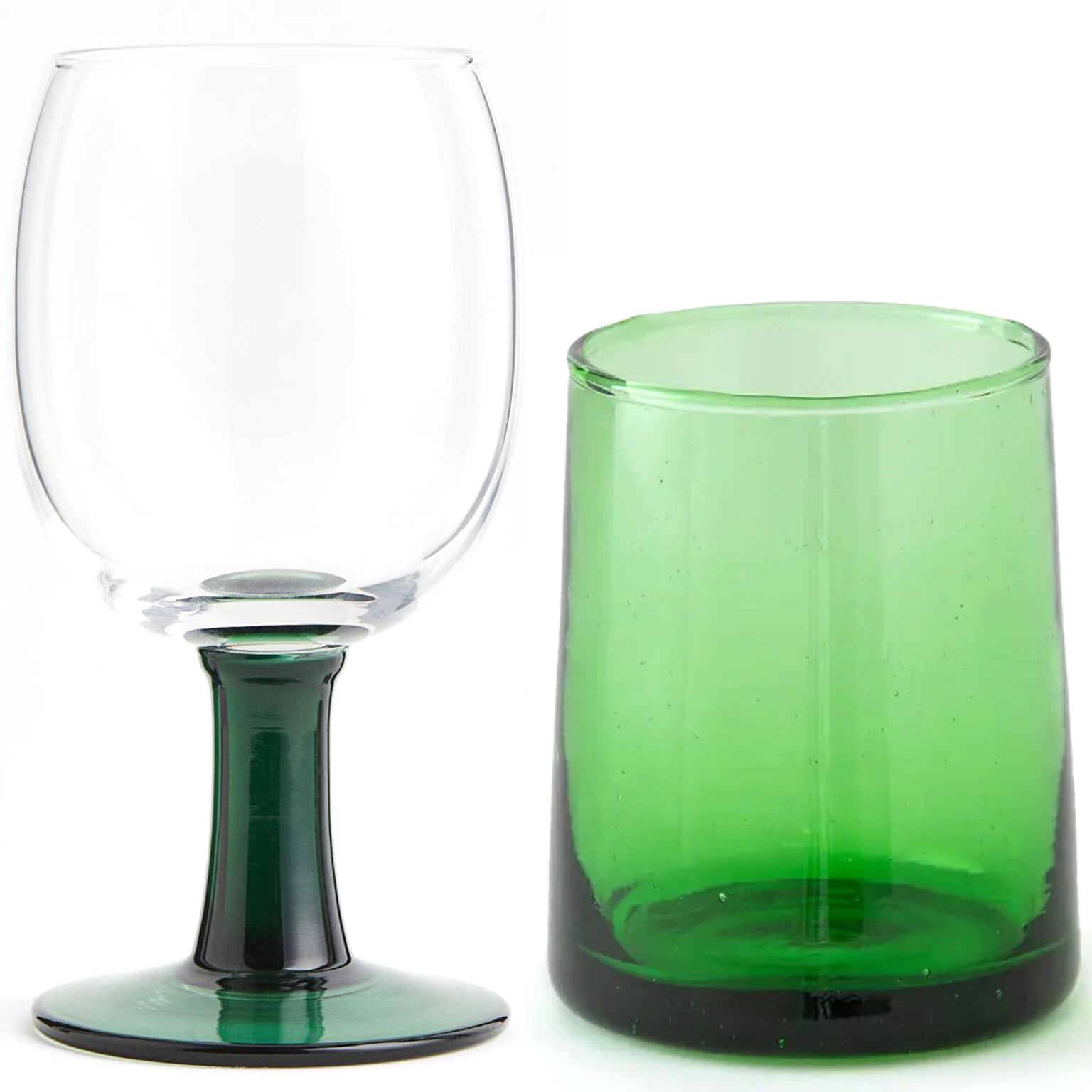 verre à eau en verre vert