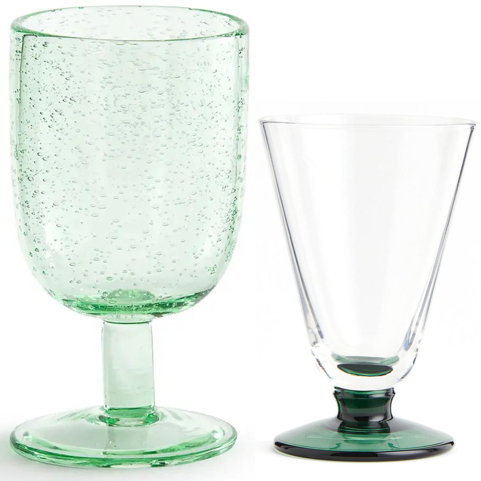 verre à vin en verre vert